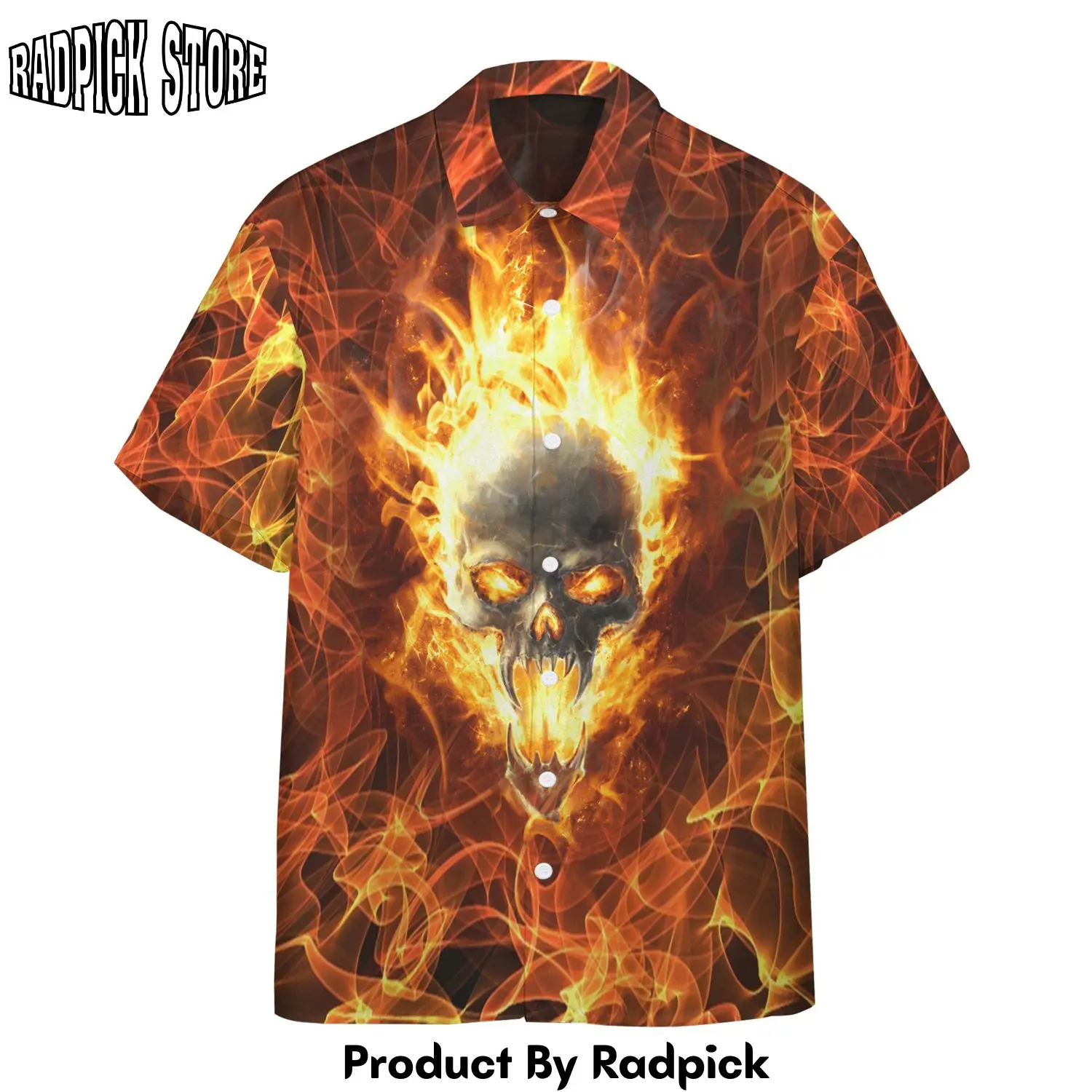 Radpick 3d flaming skull find your fire custom hawaii shirt rp292833